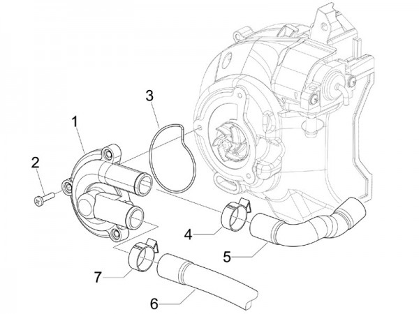 Motor Wasserpumpe - Piaggio Beverly 125ccm 4T LC 2007- ZAPM28900