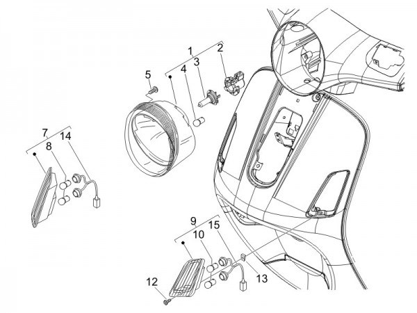 Elektrische Anlage Scheinwerfer - Vespa GT 125ccm 4T LC 2006- ZAPM31100