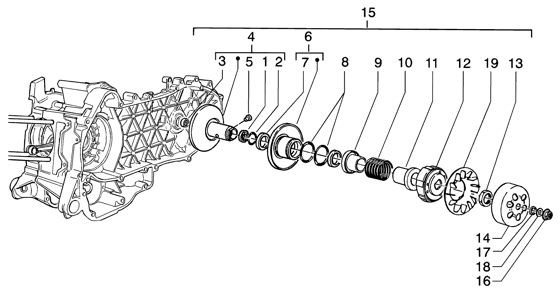 Motor getriebene Riemenscheiben - Piaggio Beverly 200ccm 4T LC 2006- ZAPM2820000001001