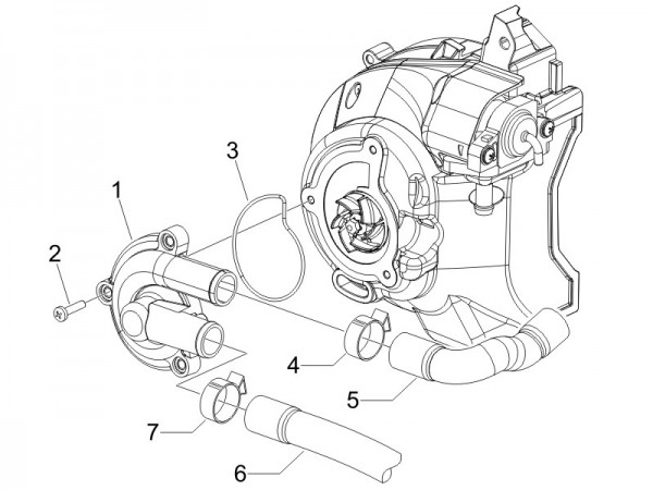 Motor Wasserpumpe - Piaggio Beverly 125ccm 4T LC 2007- ZAPM28900