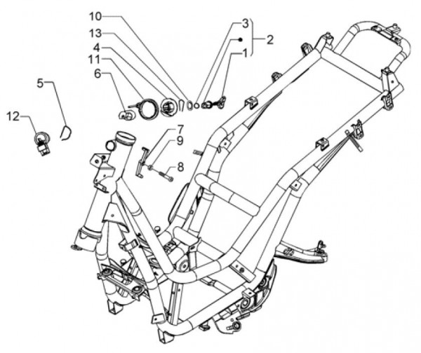 Elektrische Anlage Schloßsatz - Piaggio Beverly 500ccm 4T LC 2003- ZAPM34100