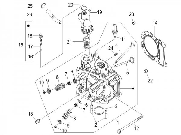 Motor Zylinderkopf - Piaggio Beverly 125ccm 4T LC 2007- ZAPM28900