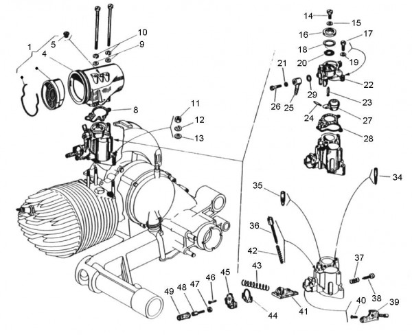 Motor Luftfilter - Vespa Super Sport 180ccm 2T AC 1965-1968 VSC1T