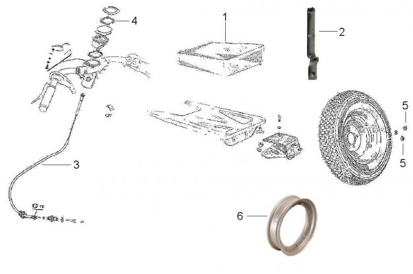 Fahrgestell Ersatzrad - Vespa Vespa 125 125ccm 2T AC 1951-1952 V30T