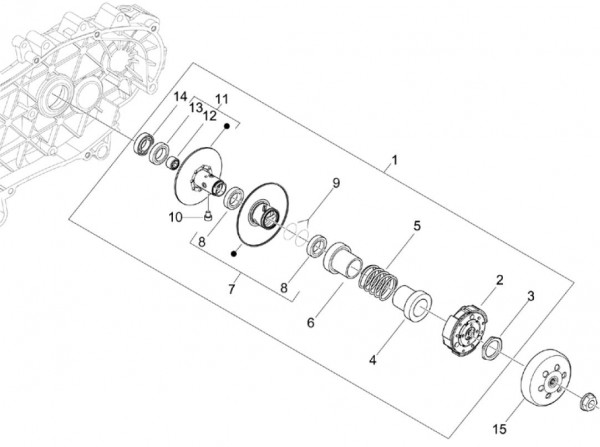 Motor getriebene Riemenscheiben - Vespa S 50ccm 2T AC 2007- ZAPC38402