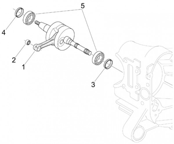 Motor Kurbelwelle - Vespa S 50ccm 2T AC 2007- ZAPC38402