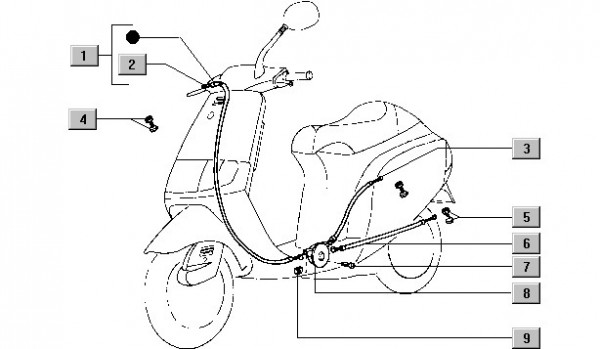 Bowdenzüge Gaszug - Piaggio Sfera 50ccm 2T AC 1992- NSL1T