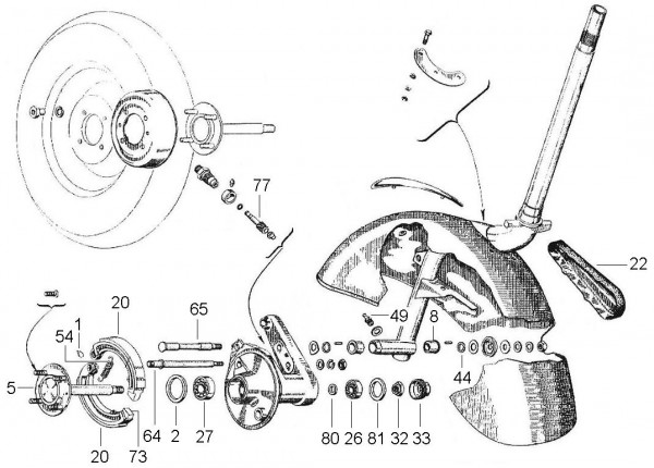 Fahrgestell Kotflügel - Vespa Vespa 125 125ccm 2T AC 1961-1962 VNB3T