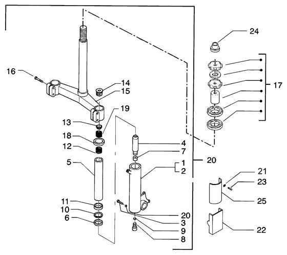Radaufhängung Vorderradgabel - Piaggio Beverly 200ccm 4T LC 2004- ZAPM2820000001001