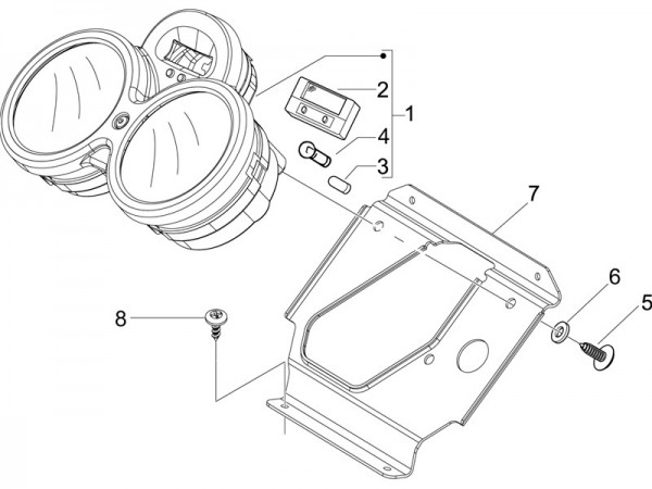 Lenker Tachometer - Piaggio Beverly 125ccm 4T LC 2007- ZAPM28900