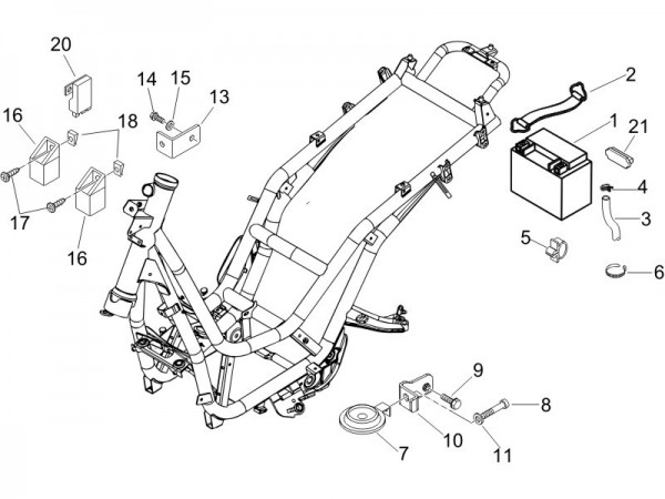 Elektrische Anlage Batterie - Piaggio Beverly 125ccm 4T LC 2007- ZAPM28900