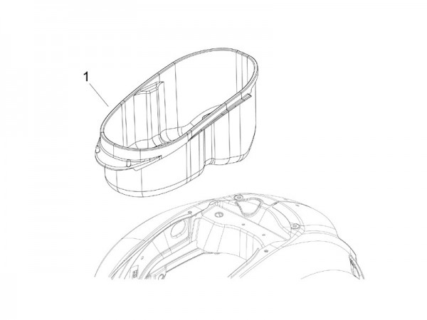 Fahrgestell Helmfach - Vespa GT 125ccm 4T LC 2006- ZAPM31100