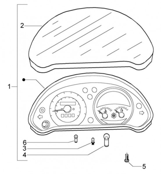 Lenker Cockpitinstrumente - Piaggio Beverly 500ccm 4T LC 2003- ZAPM34100