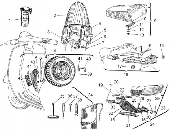 Radaufhängung Ersatzrad - Vespa Vespa 125 125ccm 2T AC 1960- VNB1T
