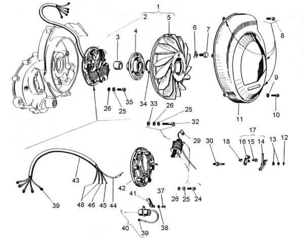 Motor Lichtmaschine - Vespa Super Sport 180ccm 2T AC 1965-1968 VSC1T