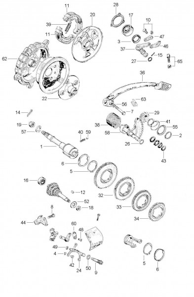 Motor Schaltgetriebe - Vespa Vespa 90 90ccm 2T AC 1965- V9SS1
