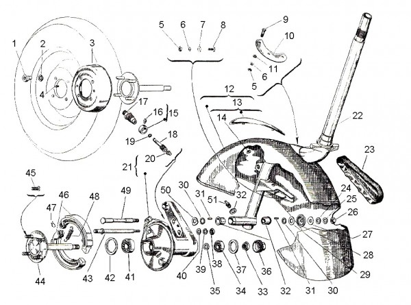 Radaufhängung Steuerrohr - Vespa Vespa 125 125ccm 2T AC 1960- VNB1T