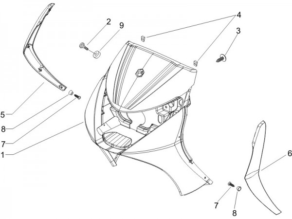 Fahrgestell Frontschild - Piaggio Beverly 125ccm 4T LC 2007- ZAPM28900