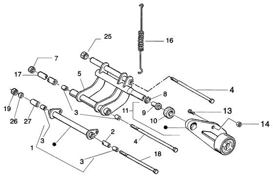 Radaufhängung Schwingarm - Piaggio Beverly 200ccm 4T LC 2003- ZAPM2820000001001