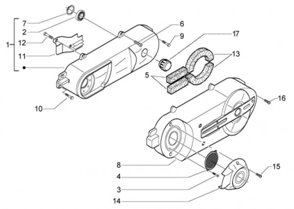 Motor Gehäusedeckel - Piaggio Beverly 500ccm 4T LC 2004- ZAPM34100
