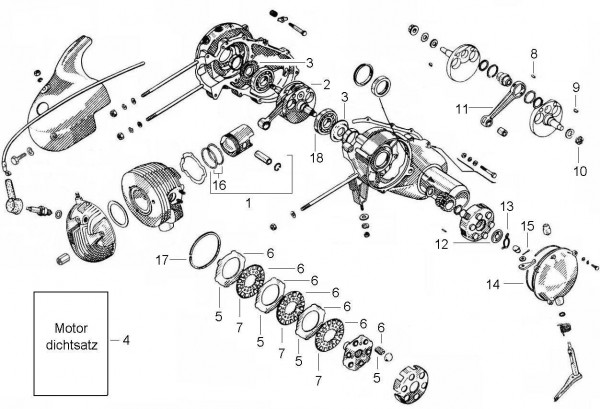 Motor Motor - Vespa Vespa 125 125ccm 2T AC 1954- VN1T