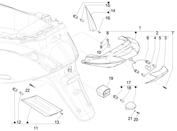 Elektrische Anlage Rücklicht - Piaggio Zip II 50ccm 4T 3V AC 2018- LBMCA220