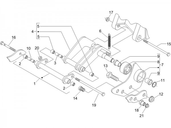 Radaufhängung Schwingarm - Piaggio Beverly 125ccm 4T LC 2007- ZAPM28900