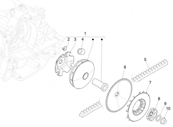 Motor treibende Riemenscheibe - Vespa Sprint 50ccm 4T 3V AC 2017- ZAPCA0201