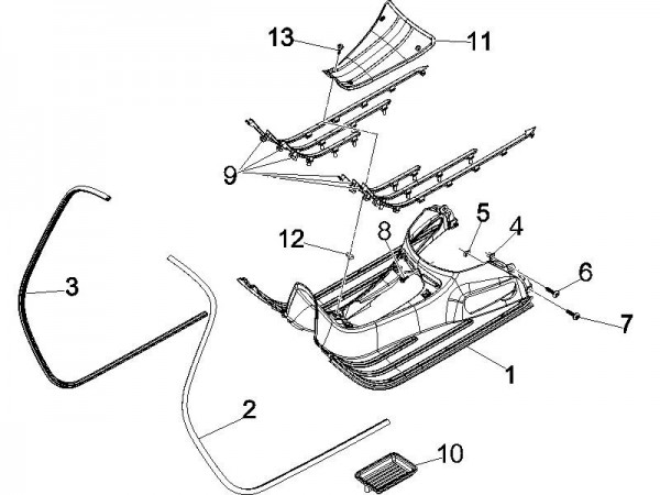 Fahrgestell Fußraumabdeckungen - Vespa GT 125ccm 4T LC 2006- ZAPM31100