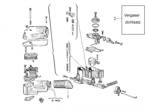 Motor Vergaser - Vespa Vespa 150 150ccm 2T AC 1963-1966 VBB2T