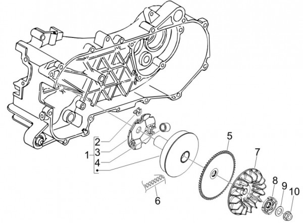 Motor treibende Riemenscheibe - Vespa S 50ccm 4T 2V AC 2012- ZAPC38901