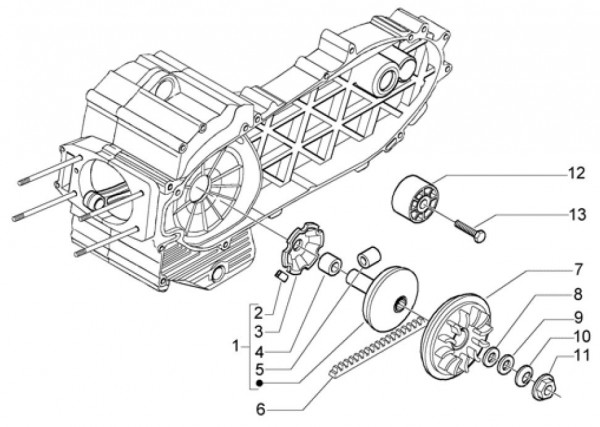 Motor treibende Riemenscheibe - Piaggio Beverly 500ccm 4T LC 2003- ZAPM34100