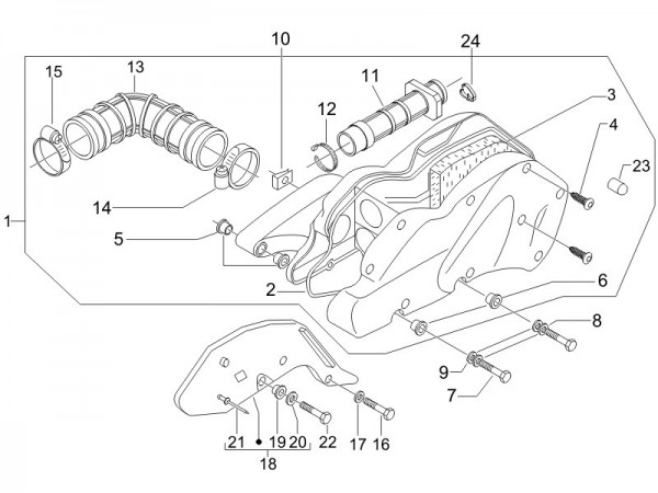 Motor Luftfilter - Piaggio Beverly 250ccm 4T LC 2006- ZAPM28800