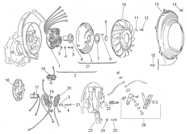 Motor Lichtmaschine - Vespa Vespa 150 150ccm 2T AC 1961-1962 VBB1T