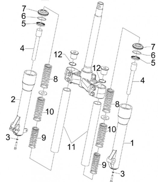 Radaufhängung Gabelkomponenten Escorts - Piaggio Beverly 125ccm 4T LC 2007- ZAPM28900
