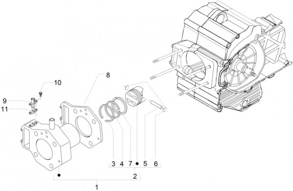 Motor Zylinder - Piaggio MP 3 500ccm 4T LC 2015- ZAPM86101
