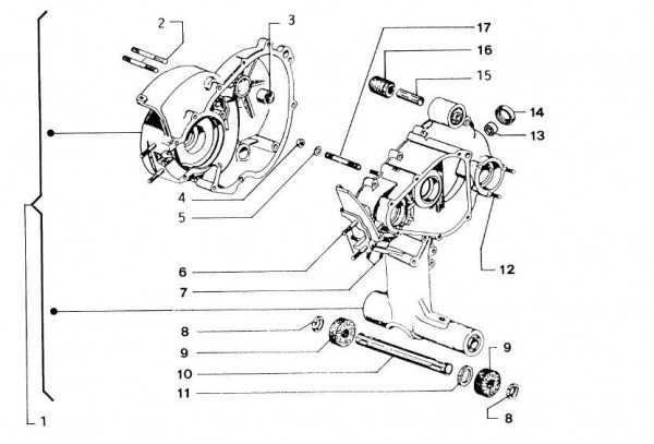 Motor Kurbelgehäuse - Vespa Vespa 50 50ccm 2T AC - V5N1T