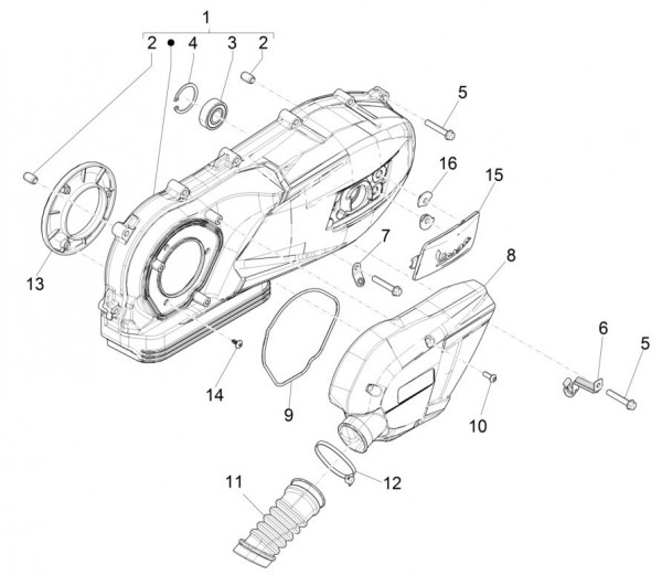 Motor Gehäusedeckel - Vespa Sprint 125ccm 4T 3V AC 2017- ZAPMA1300
