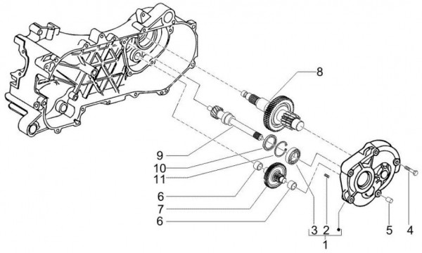 Motor Getriebe - Vespa S 50ccm 2T AC 2007- ZAPC38402