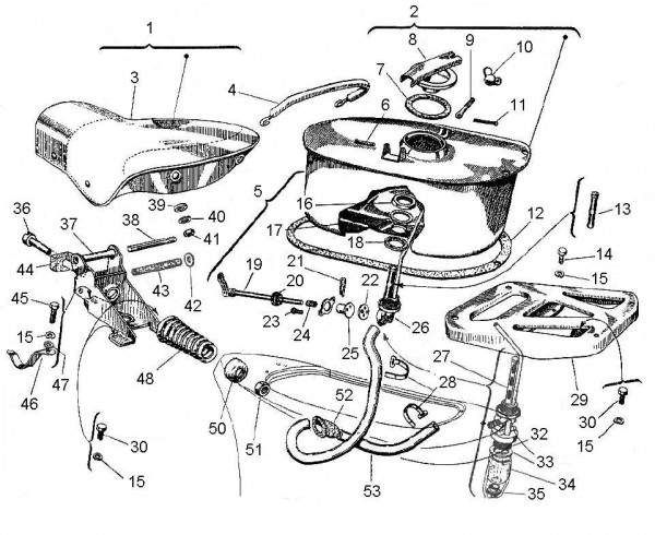 Fahrgestell Benzintank - Vespa Vespa 125 125ccm 2T AC 1960- VNB1T