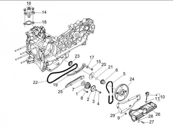 Motor Ölpumpe - Vespa GT 250ccm 4T LC 2006- ZAPM45102