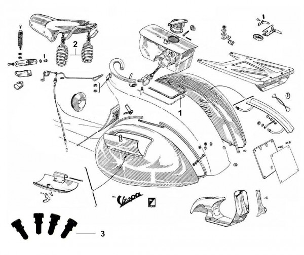 Fahrgestell Benzintank - Vespa Vespa 125 125ccm 2T AC 1948-1950 V1T