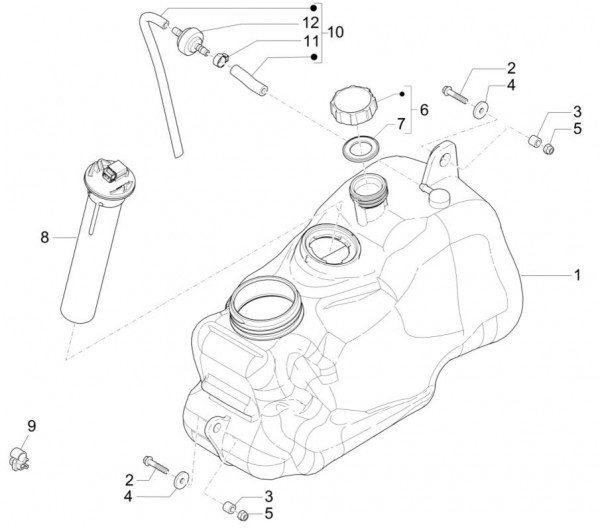 Fahrgestell Benzintank - Piaggio MP 3 500ccm 4T LC 2015- ZAPM86100