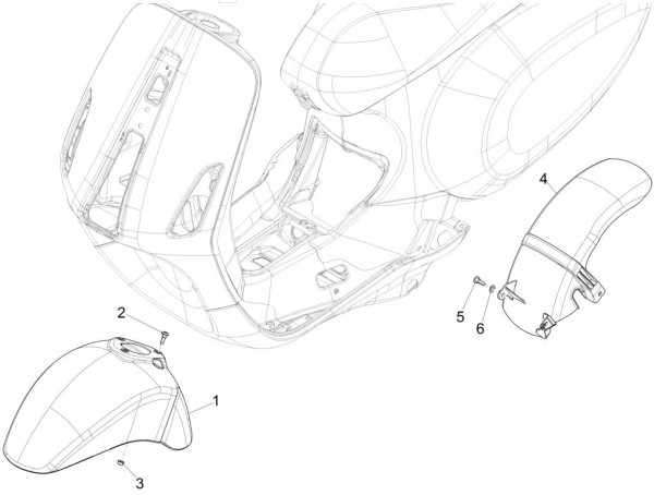 Fahrgestell Kotflügel - Vespa Sprint 50ccm 4T 3V AC 2017- ZAPCA0101