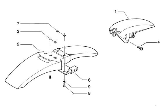 Fahrgestell Kotflügel - Piaggio Beverly 200ccm 4T LC 2003- ZAPM2820000001001