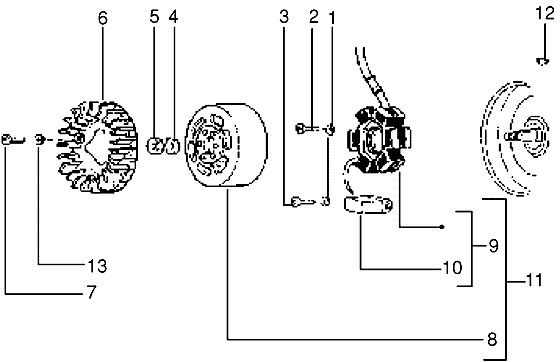 Motor Lichtmaschine - Piaggio TPH 50ccm 2T AC 2001- ZAPC1900000001001