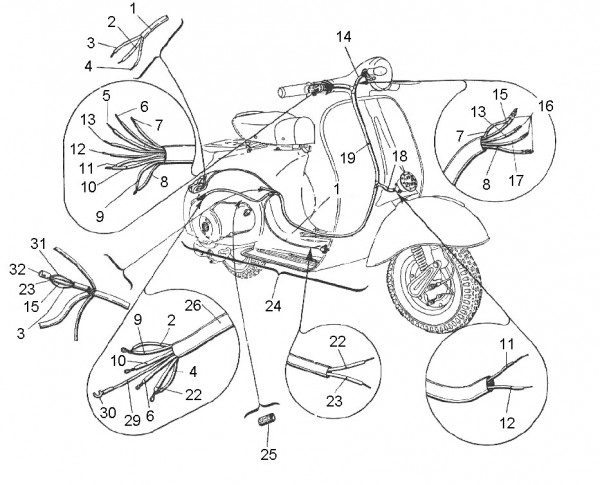 Elektrische Anlage Kabelbaum - Vespa Vespa 125 125ccm 2T AC 1961- VNB2T