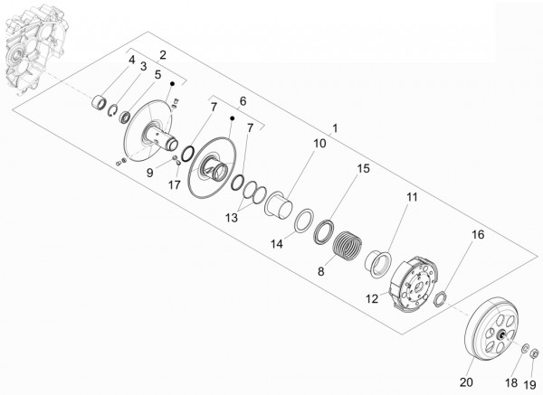 Motor getriebene Riemenscheiben - Vespa Sprint 150ccm 4T 3V AC 2017- ZAPMA1400