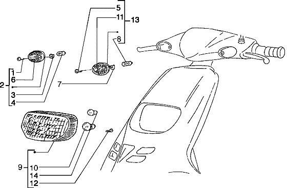 Elektrische Anlage Scheinwerfer - Piaggio TPH 50ccm 2T AC 2000- TEC 2 T 00001001