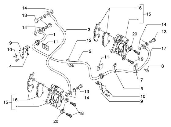 Bowdenzüge Bremsanlage - Piaggio Beverly 200ccm 4T LC 2006- ZAPM2820000001001
